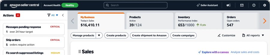 Новый Seller Central: Seller Assistant и Manage products