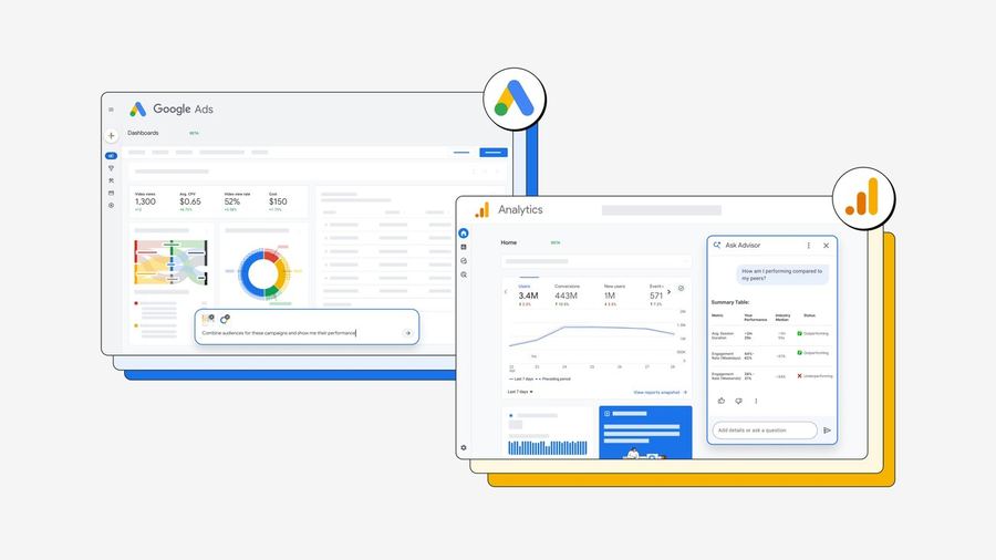 Панель Ask Advisor в Google Ads со сравнением кампаний с похожими бизнесами